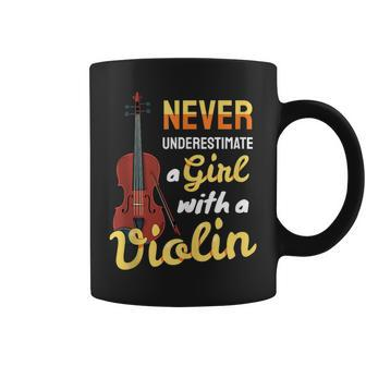 Never Underestimate A Girl With A Violin Violinist Coffee Mug - Monsterry AU