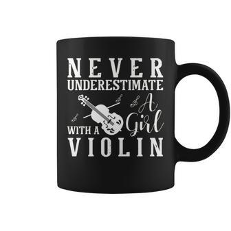 Never Underestimate A Girl With A Violin Player Lover Coffee Mug | Mazezy