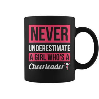Never Underestimate A Girl Who's A Cheerleader Women Coffee Mug - Seseable