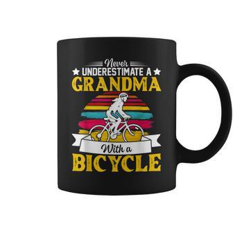 Never Underestimate A Grandma With A Bicycle Vintage Coffee Mug | Mazezy