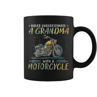 Never Underestimate A Grandma With A Motorcycle Coffee Mug - Seseable