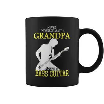 Never Underestimate A Grandpa With A Bass Guitar Coffee Mug | Mazezy