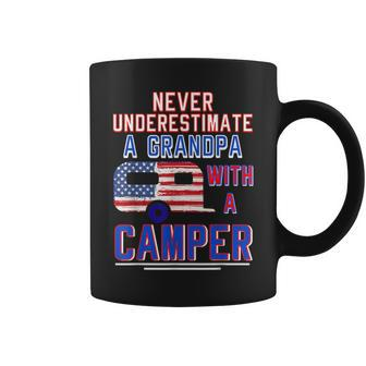 Never Underestimate A Grandpa With A Camper Camping Rv Coffee Mug - Seseable