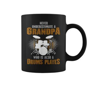 Never Underestimate Grandpa Who Is Also A Drums Player Coffee Mug | Mazezy
