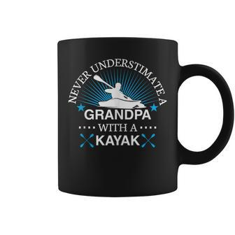 Never Underestimate A Grandpa With A Kayak Kayaking Coffee Mug | Mazezy