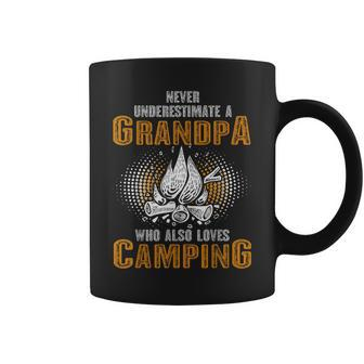 Never Underestimate Grandpa Who Is Also Loves Camping Coffee Mug | Mazezy