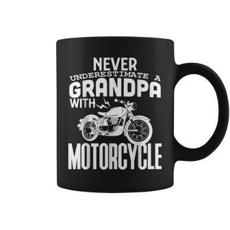 Never Underestimate A Grandpa With Motorcycle Coffee Mug - Seseable