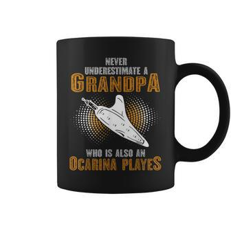 Never Underestimate Grandpa Who Is Also A Ocarina Player Coffee Mug | Mazezy