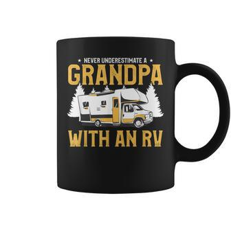 Never Underestimate A Grandpa With An Rv Motorhome Camping Coffee Mug | Mazezy