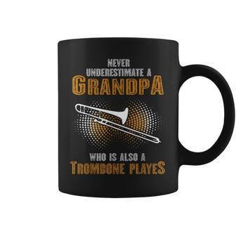 Never Underestimate Grandpa Who Is Also A Trombone Player Coffee Mug | Mazezy