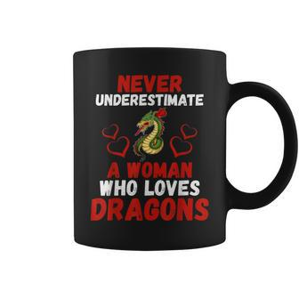 Never Underestimate Love Dragons Graphic Coffee Mug - Seseable