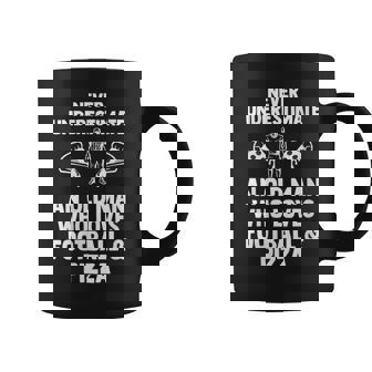 Never Underestimate Who Loves Football & Pizza Football Coffee Mug - Thegiftio