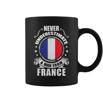 Never Underestimate A Man From France French Flag Coffee Mug - Seseable