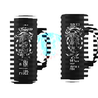 Never Underestimate A Man With A Pitbull Dog Apparel Coffee Mug - Seseable
