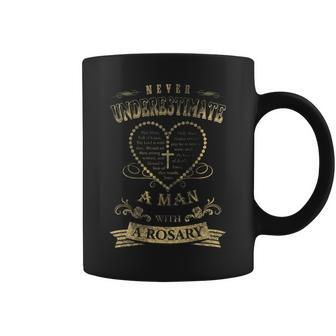 Never Underestimate A Man With A Rosary Coffee Mug - Seseable