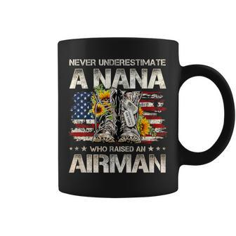 Never Underestimate A Nana Who Raised An Airman Proud Usaf Coffee Mug | Mazezy