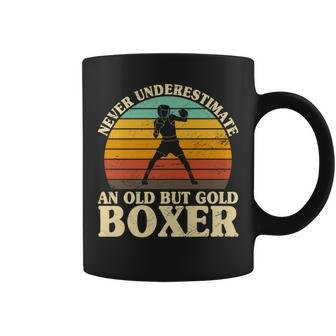 Never Underestimate An Old Boxer Boxing Coffee Mug - Monsterry DE