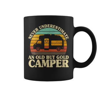 Never Underestimate An Old Camper Campfire Motorhome Trailer Coffee Mug - Monsterry AU