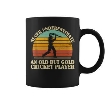 Never Underestimate An Old Cricket Player Cricket Team Coffee Mug - Monsterry AU