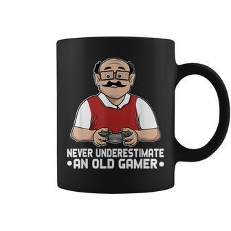 Never Underestimate An Old Gamer Controller Video Gaming Coffee Mug | Mazezy CA