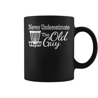 Never Underestimate The Old Guy Disc Golf Player Golfer Coffee Mug | Mazezy