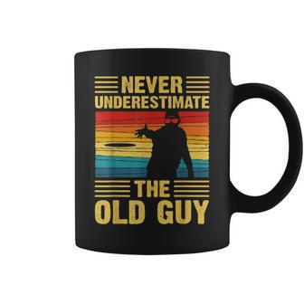 Never Underestimate The Old Guy Disc Golf Vintage Coffee Mug - Seseable