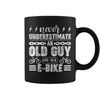 Never Underestimate An Old Guy On An E-Bike Coffee Mug - Seseable