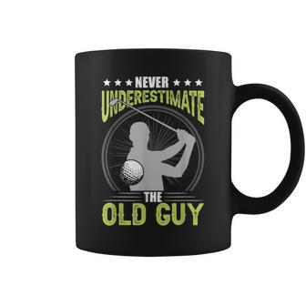 Never Underestimate The Old Guy Golf Golfing Coffee Mug | Mazezy