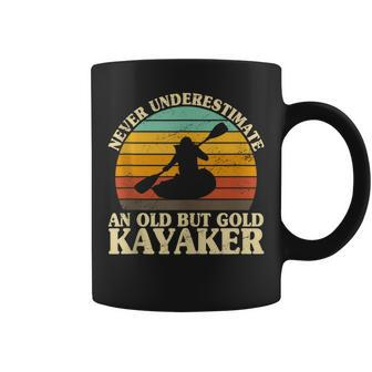 Never Underestimate An Old Kayaker Kayak Canoeing Coffee Mug - Monsterry