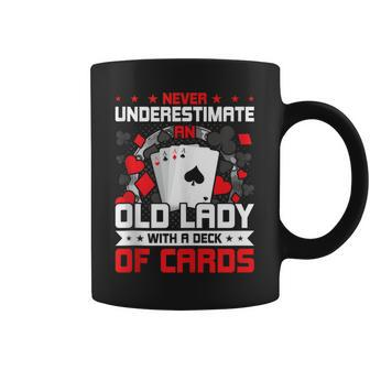 Never Underestimate An Old Lady With Deck Of Cards Coffee Mug - Monsterry AU