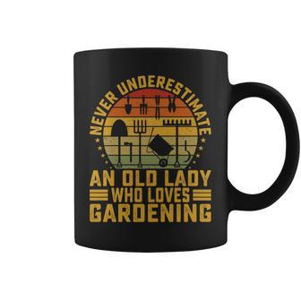 Never Underestimate An Old Lady Who Loves Gardening Gardener Coffee Mug | Mazezy