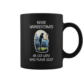 Never Underestimate An Old Lady Who Plays Golf Coffee Mug | Mazezy