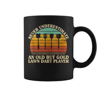 Never Underestimate An Old Lawn Dart Player Darts Jarts Coffee Mug - Monsterry