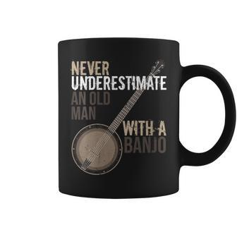 Never Underestimate An Old Man With A Banjo Music Instrument Coffee Mug - Seseable