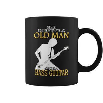 Never Underestimate An Old Man With A Bassio Guitar Coffee Mug | Mazezy