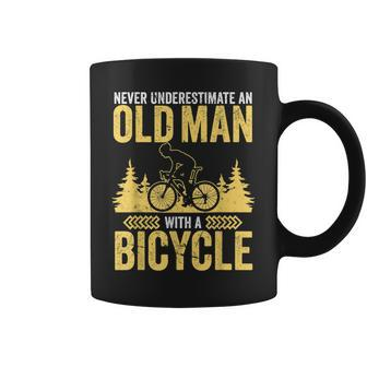 Never Underestimate An Old Man With A Bicycle Cycling Bike Coffee Mug - Thegiftio UK