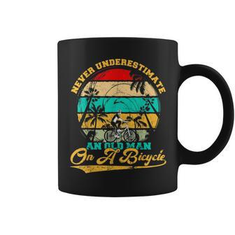 Never Underestimate An Old Man On A Bicycle Cycling Lover Coffee Mug | Mazezy