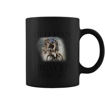 Never Underestimate An Old Man With A Bicycle February Coffee Mug - Seseable