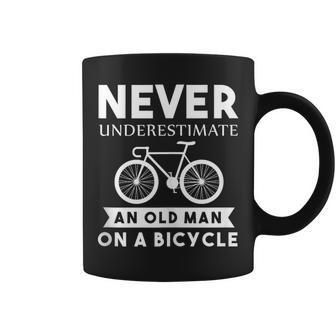 Never Underestimate An Old Man On A Bicycle Cycling Coffee Mug | Mazezy