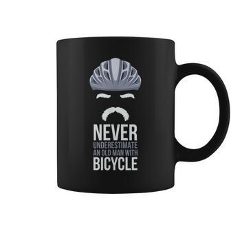 Never Underestimate An Old Man With A Bicycle Grandpa Coffee Mug - Seseable