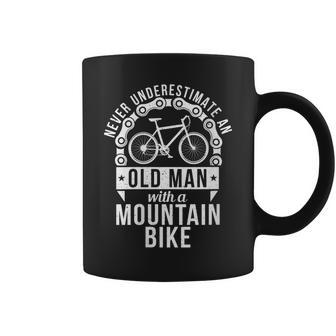 Never Underestimate An Old Man With A Bike Cyclist Coffee Mug - Seseable