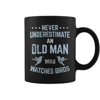 Never Underestimate Old Man Birdwatching Birding Birder Coffee Mug | Mazezy