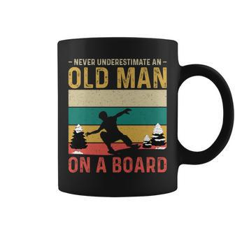 Never Underestimate An Old Man On A Board Retro Coffee Mug - Seseable
