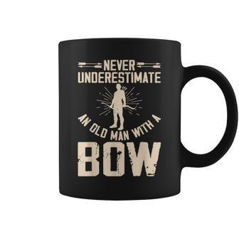 Never Underestimate An Old Man With A Bow Archery Coffee Mug - Seseable