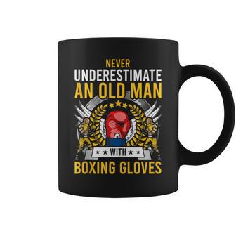 Never Underestimate An Old Man With Boxing Gloves Coffee Mug - Monsterry DE