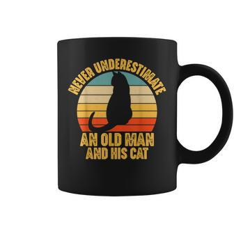 Never Underestimate An Old Man And His Cat Lover Coffee Mug | Mazezy UK