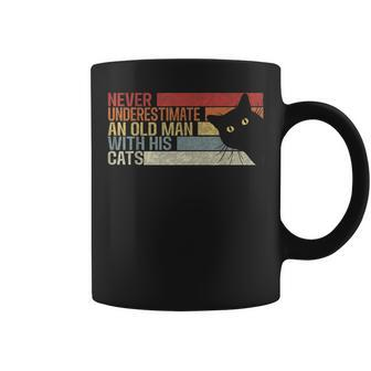 Never Underestimate An Old Man With His Cats Cats Lovers Coffee Mug - Seseable