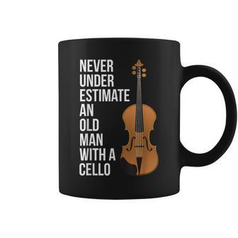 Never Underestimate An Old Man With A Cello For Men Coffee Mug - Seseable