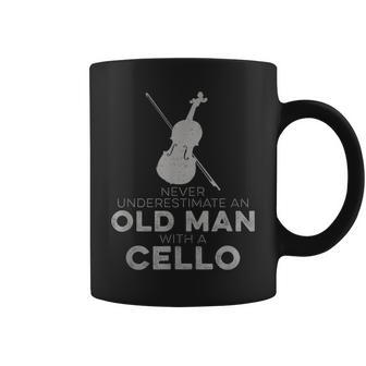 Never Underestimate An Old Man With A Cello Player Humor Coffee Mug | Mazezy