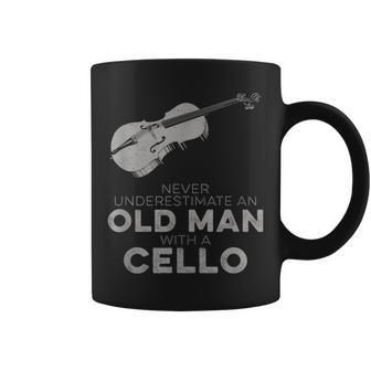 Never Underestimate An Old Man With A Cello Vintage Novelty Coffee Mug | Mazezy